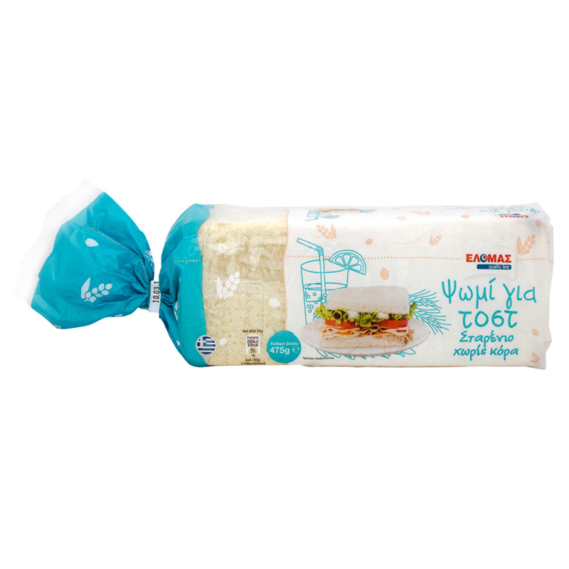 ΕΛΟΜΑΣ Ψωμί για τοστ σταρένιο χωρίς κόρα 475g