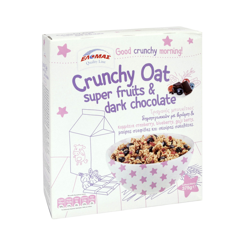 ΕΛΟΜΑΣ Crunchy Oat super fruits & dark chocolate 375g