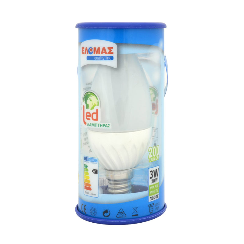 ΕΛΟΜΑΣ Λαμπτήρας Led κερί 3W E14