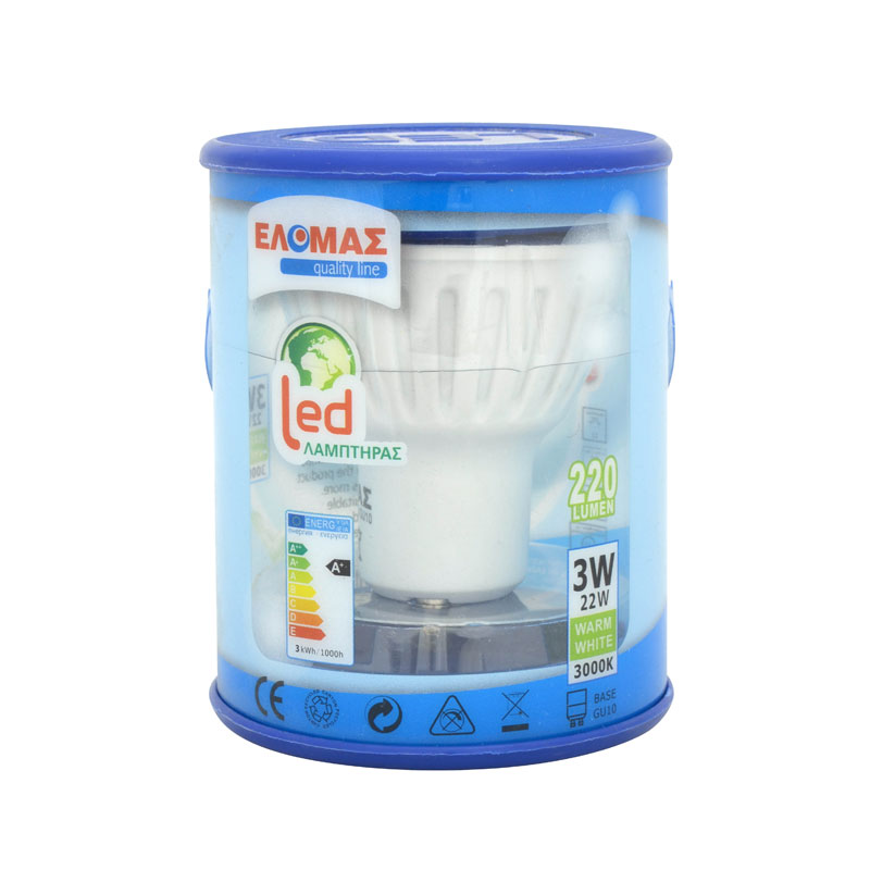 ΕΛΟΜΑΣ Λαμπτήρας Led spot 3W GU10