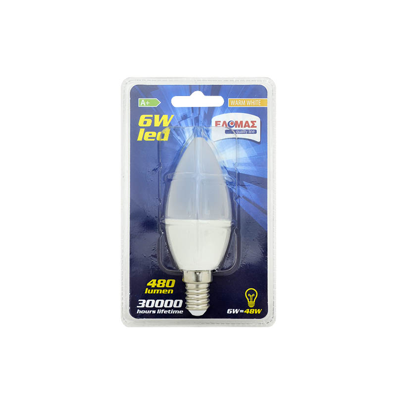 ΕΛΟΜΑΣ Λαμπτήρας Led κερί 6W