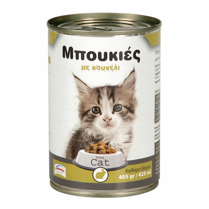 ΕΛΟΜΑΣ Γατοτροφή κουνέλι 405g