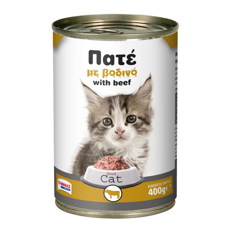 ΕΛΟΜΑΣ Γατοτροφή πατέ με βοδινό 415g