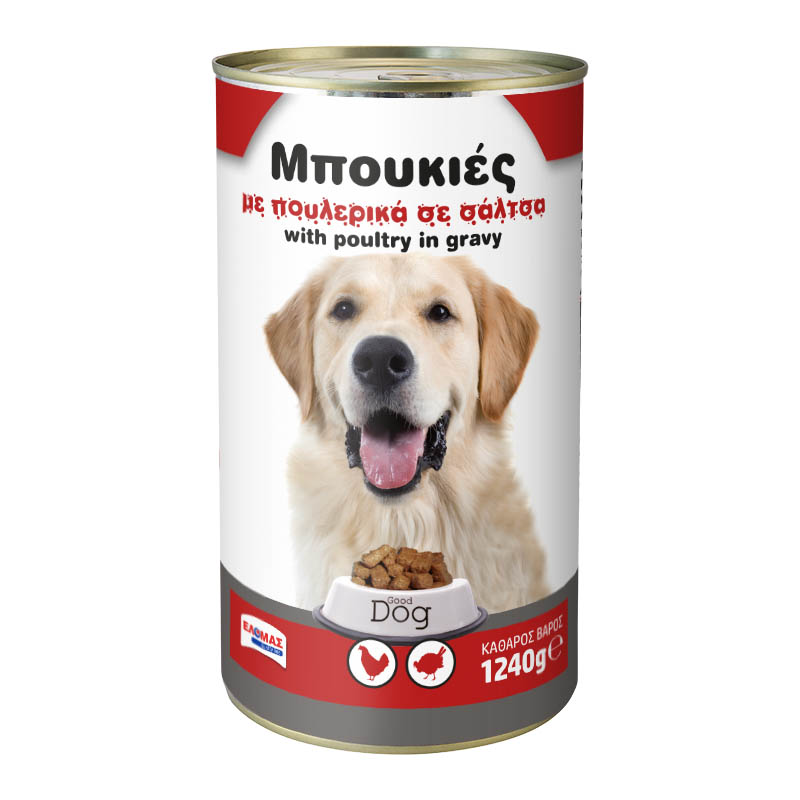 ΕΛΟΜΑΣ Σκυλοτροφή με πουλερικά σε σάλτσα 1240g