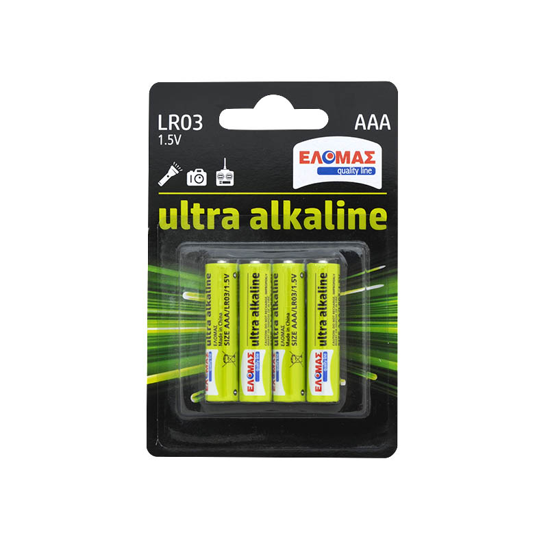 ΕΛΟΜΑΣ Μπαταρίες AΑΑ (LR03) ultra alkaline 4τεμ.